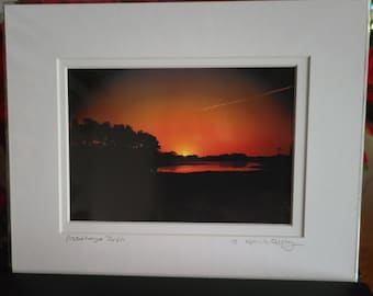 Sunset, Chincoteague Island VA, 8x10 Print, Double Matt.