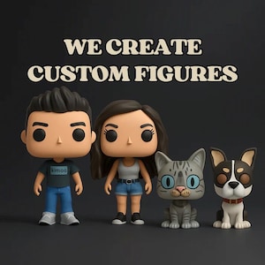 Figura personalizzata in stile Pop da 12 cm (4,7 pollici) | Persone, personaggi immaginari e animali domestici su commissione