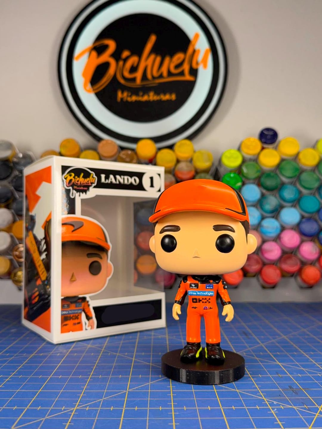 Lando Racing Driver Collectible Figure | Motorsport Fan Gift | Stylized ...