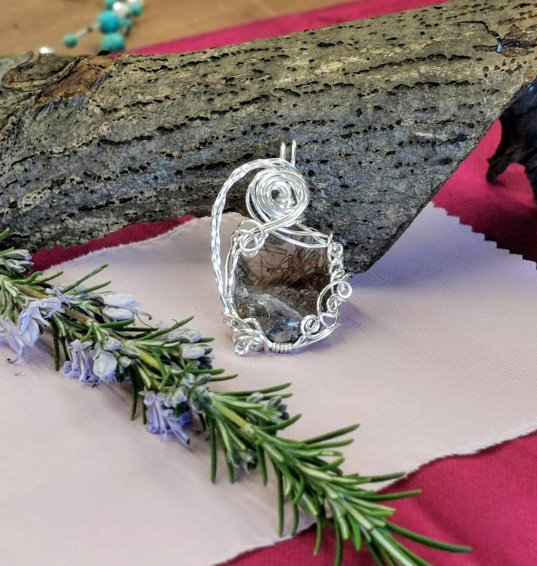 Crystal Encasing Rutile Quartz Wire Sculpted Crystal Pendant || Wire Swirl Setting ...