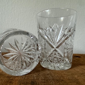 VINTAGE Cocktail Whiskey Glasses - Set of 2 - Mid Century Barware - Vintage Retro Glasses - Glassware Tumblers