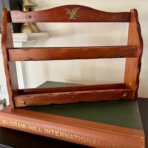 Vintage MCM Spice Rack - 1960s Retro Kitchen Decor with Eagle Emblem