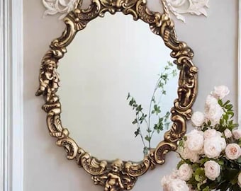インテリア小物 Baroque vintage mirror ロココ調／エンジェル