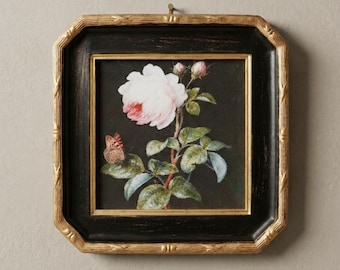 Vintage Framed Turner Floral Print // 12x14