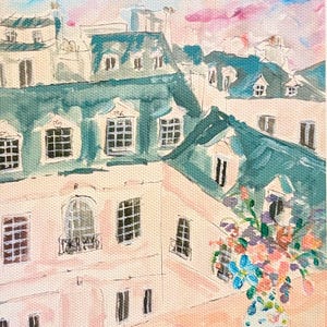 Framed Paris Art Print: Watercolor French Cafe Scene