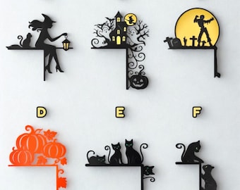 Décorations d'angle de porte d'Halloween : sorcière imprimée en 3D, maison hantée et plus