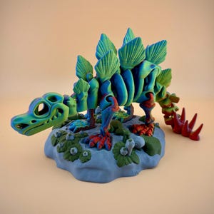 Stegosaurus Skeleton - Articulated Flexi Fidget Dino - 3D Printed