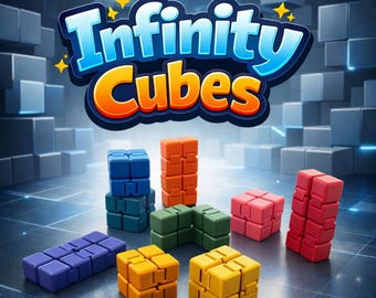 Infinity Cube - Cubes anti-stress imprimés en 3D, réguliers et lestés - Versions unie et tricolore