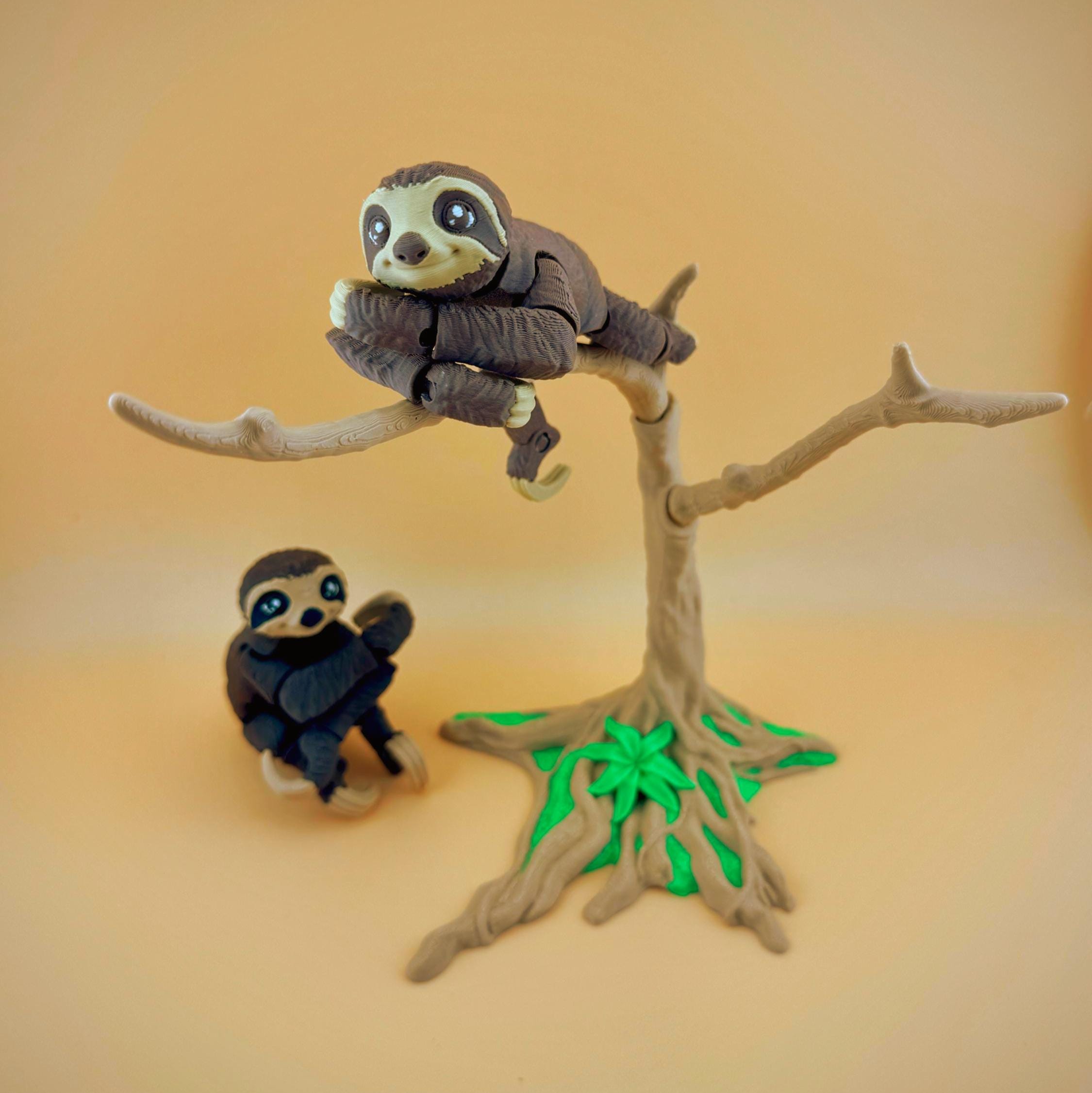 Articulated Sloth Animal Fidget Toy Posable With Moveable Joints, 3d ...