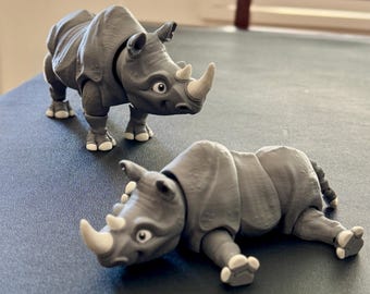 Articulated Rhino: Poseable 3D Printed Desk Toy