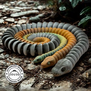 Snake - Articulated Flexi Fidget Snake - 3D Printed