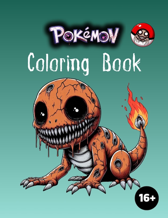 Pokémon: Horror-Malbuch für Erwachsene! Lustiges Malbuch mit 38 Motiven - Nostalgie