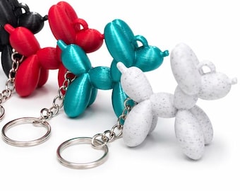Balloon Dog Keychain Set of 5, 3D Printed Keychains Bundle, Cute Bag Charms, Colorful Keychain Set, Gift Pack
