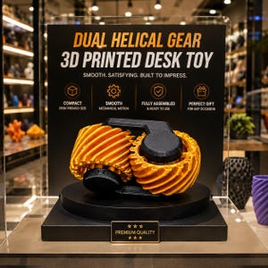 Dual 3D Printed Fidget Spinner – Dual Turbine Gear Design – Smooth Spin Desk Toy – Stress Relief Hand Toy