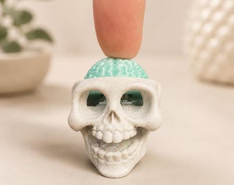 Brinquedo antiestresse em formato de crânio com mecanismo de clique | Brinquedo de mesa em formato de crânio impresso em 3D | Alivia a ansiedade | Presente decorativo gótico em formato de cérebro
