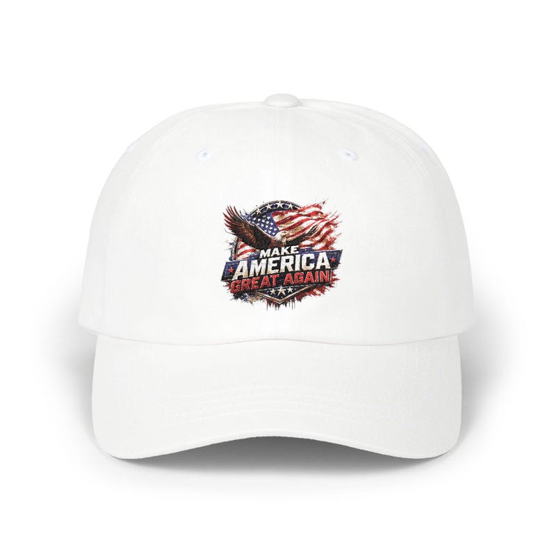 Make America Great Again Dad Cap | American Flag Eagle Embroidered Hat image 4