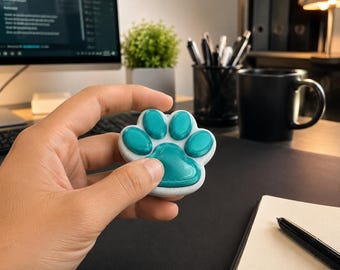 Paw Fidget Toy for Anxiety Relief | Cute Desk Sensory Clicker | ADHD Focus Toy | 3D Printed Stress Relief Gift for Kids & Adults