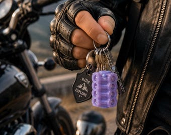Engine Fidget Keychain | 3D Printed Mini Engine Keychain | Anxiety Relief Clicker Toy | Motorcycle EDC Accessory