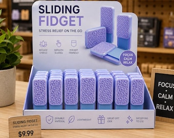 Sliding Fidget Toy | 3D Printed Stress Relief Slider | Pocket Sensory Desk Toy | ADHD Focus Gift | Keychain Fidget