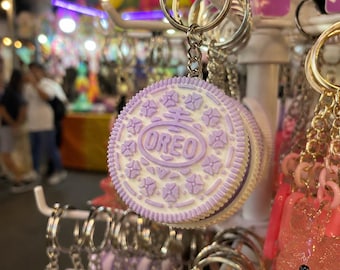 Cookie Clicker Keychain | 3D Printed Sensory Keychain | Purple Cream Style Clicker Toy | Cute Bag Charm Gift