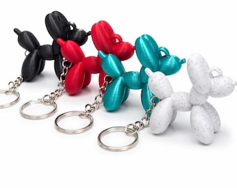 Balloon Dog Keychain Set of 5, 3D Printed Keychains Bundle, Cute Bag Charms, Colorful Keychain Set, Gift Pack