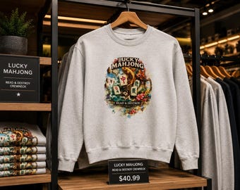 Mahjong floral emblem Crewneck Sweatshirt | Mahjong tile design