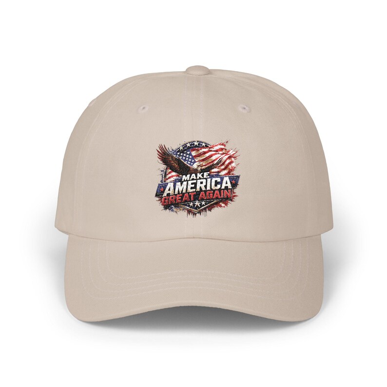Make America Great Again Dad Cap | American Flag Eagle Embroidered Hat image 6