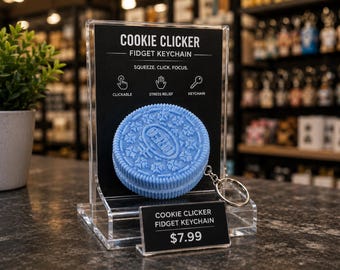 Clicker Key Chains Fidget Toy | 3D Printed Fidget Keychain | Anxiety Relief Clicker | Cute Sensory Toy Gift | EDC Bag Charm