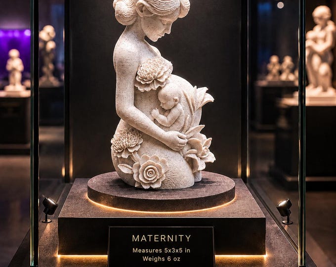 Pregnant Mother Figurine Gift, 3D Printed Pregnancy Statue, Baby Shower Decor, Motherhood Keepsake, Nursery Table Decor