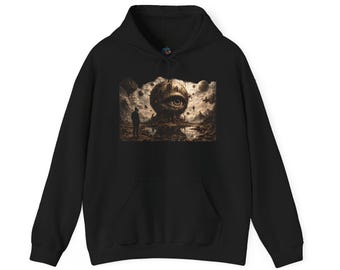 Creepy Vintage Doll Hoodie | Horror Skull Eyes Sweatshirt, Haunted Gothic Pullover, Dark Academia Streetwear