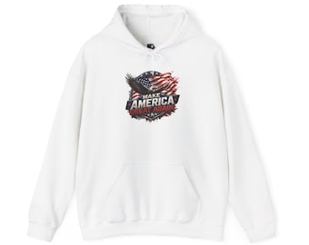 Make America Great Again Eagle Flag Hoodie | American Flag Back Print