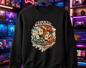 Mahjong floral emblem Crewneck Sweatshirt | Mahjong tile design