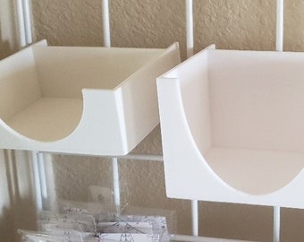 Gridwall Storage Boxes Bins Files for 3D printing, fits 3" on center grids with 1/4" diameter wire - 2 sizes of boxes - stl files only