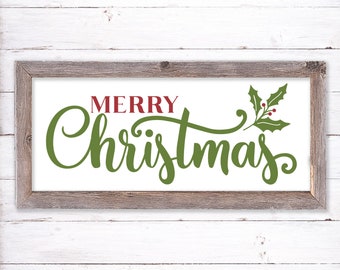 Merry Christmas svg, Christmas sign, SVG for Signs, Cut Files, Farmhouse Wall Decoration, Mistletoe svg