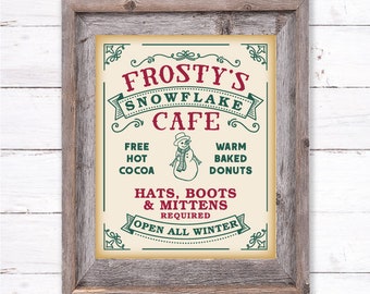 Frosty's Snowflake Cafe svg, Christmas svg, Frosty The Snowman svg, Cutting File, Download Files, SVG for Signs, Holiday svg