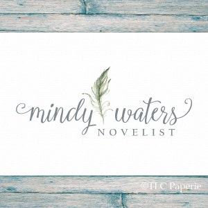 Feather Logo Design, Custom Logo, Photography Logo,  Business Logo, Writers Logo, Blogger Logo, Watermark, Premade Logo