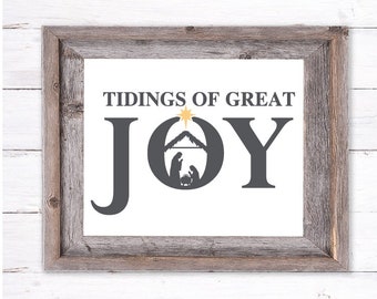 Tiding of Great Joy, Christmas sign, SVG for Signs, Cut Files, Farmhouse Wall Decoration, Manger svg, Christian Christmas sign, Nativity svg