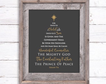 Isaiah 9:6 svg, Christmas Words svg, Christmas Tree svg, SVG for Signs, Cut Files, Farmhouse Wall Decoration, Christian Christmas svg