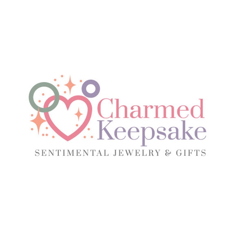 Jewelry Logo, Charm Logo, Heart Logo, Custom Logo, Photography Logo, Business Logo, Premade Logo, Custom Logo Design image 1