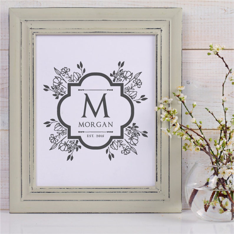 Download Monogram Sign svg Last Name SVG Family Name svg Wreath svg | Etsy