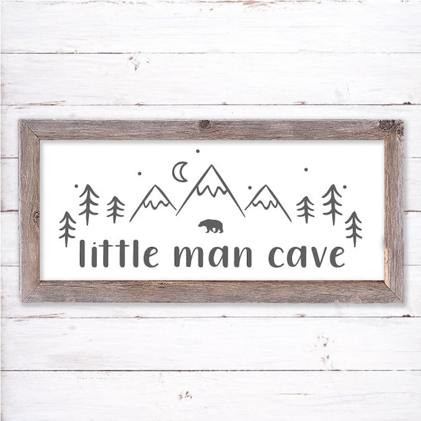 Little Man Cave SVG Printable. Nursery Room sign. Boys Room Wall Decor. Nursery SVG Wall Decor, SVG for Signs, Printable Wall Art Print