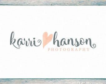 Heart Logo, Wedding Logo, Photography Logo, Watercolor logo, Custom Business Logo, Premade Logo