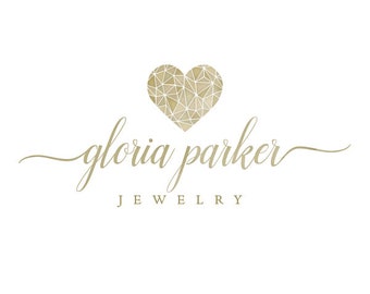 Heart Logo Design, Jewelry Logo, Custom Logo, Photography Logo,  Wedding Logo, Business Logo, Watermark, Premade Logo, Watercolor Logo