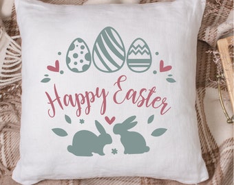 Happy Easter svg, Bunny Rabbit,  Easter Eggs, Easter clipart,  svg dfx pdf eps png clipart , Wreath svg, file for Cricut Silhouette