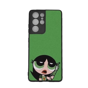 Samsung Galaxy S21 Ultra用カスタマイズされたバターカップパワーパフガール高解像度ガラス電話ケース