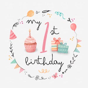 Meu primeiro aniversário, sublimação, impressão de um ano, download digital em PNG, design de camiseta do meu primeiro aniversário, bebê de aniversário, macacão de presente para bebê