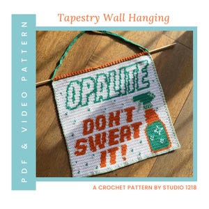 Patrón / Patrón de tapiz a crochet / Tapiz de pared con canción pop / PDF digital + videotutorial