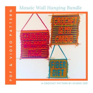 Pattern Bundle | Overlay Mosaic Crochet Pattern | Crochet Lover Wall Hanging | Digital PDF + Video Tutorial