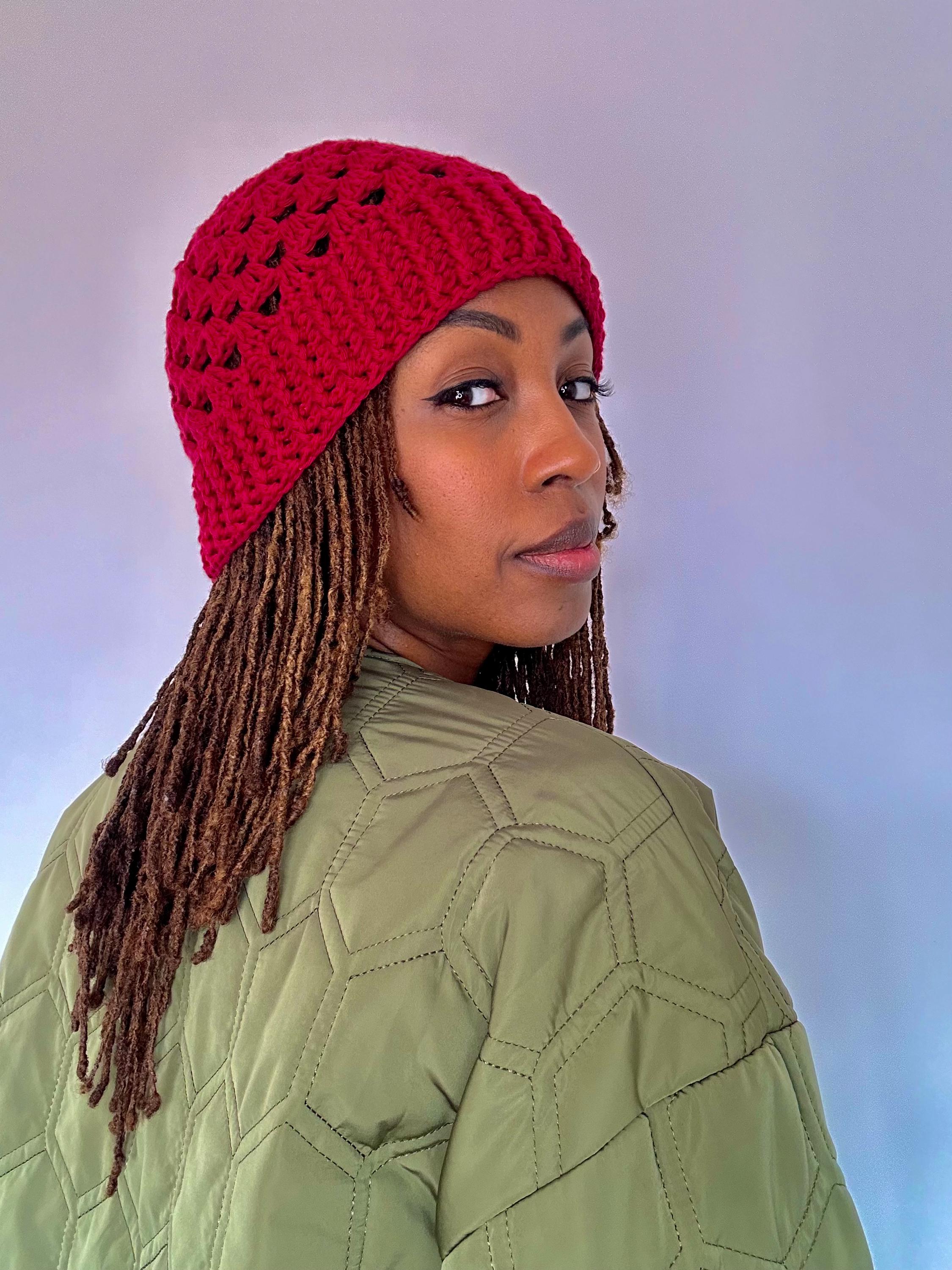 Handmade Granny Stitch Crochet Beanie: 100% Cotton Winter  display picture 1