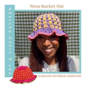 Crochet Pattern | Granny Stitch Bucket Hat Crochet Pattern | Digital PDF + Video Tutorial